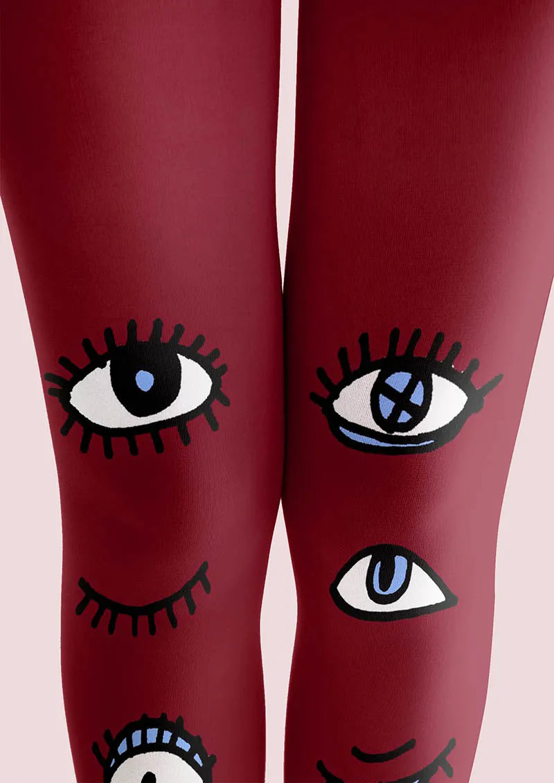 Fun Art Wink Eyes Tights Hosiery Pantyhose