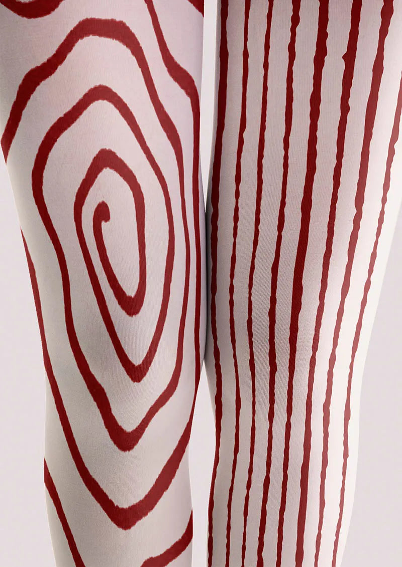 Red Spiral Tights Hosiery Pantyhose