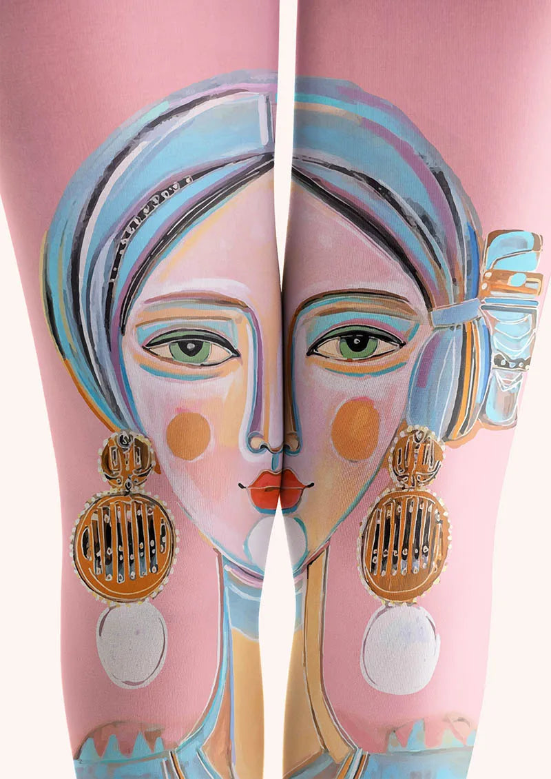 Fun Art Blue Muse Tights Hosiery Pantyhose