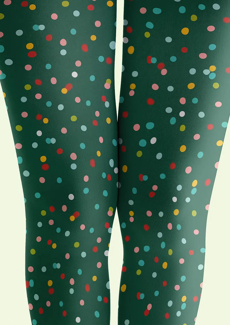Green Confetti Tights Hosiery Pantyhose
