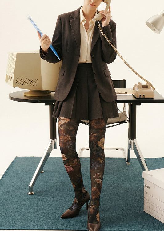 Vintage Oil Painting Floral Tights Hosiery Pantyhose