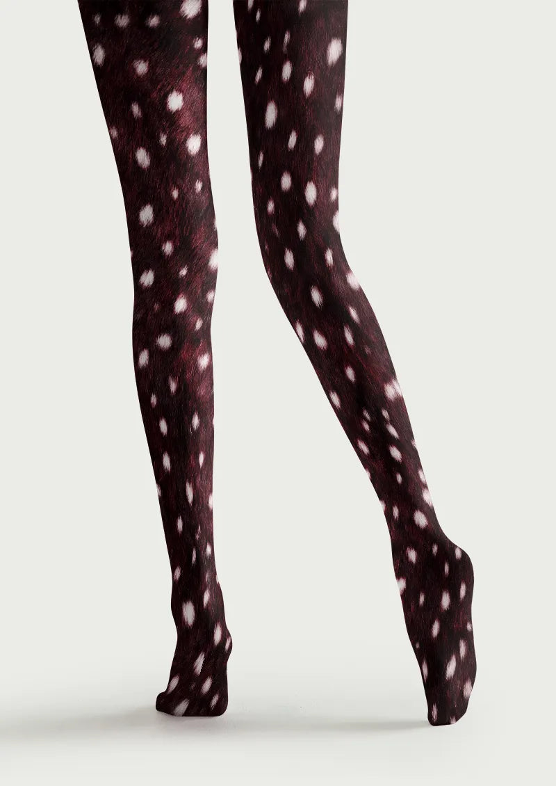 Burgundy Fawn Spot Tights