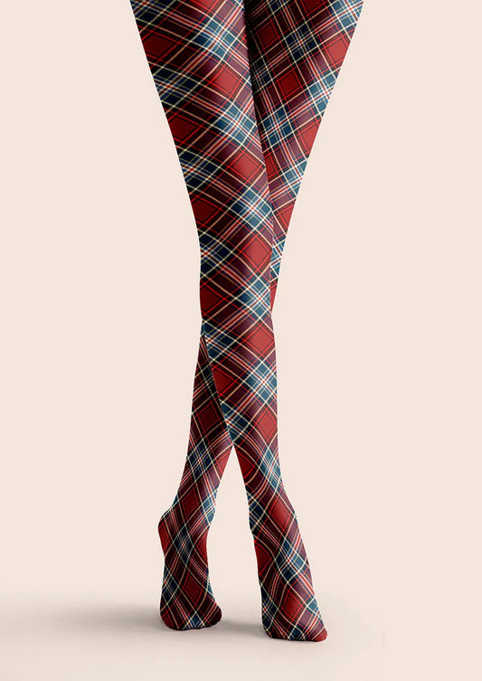 Christmas Classic Red Tartan Tights Hosiery Pantyhose