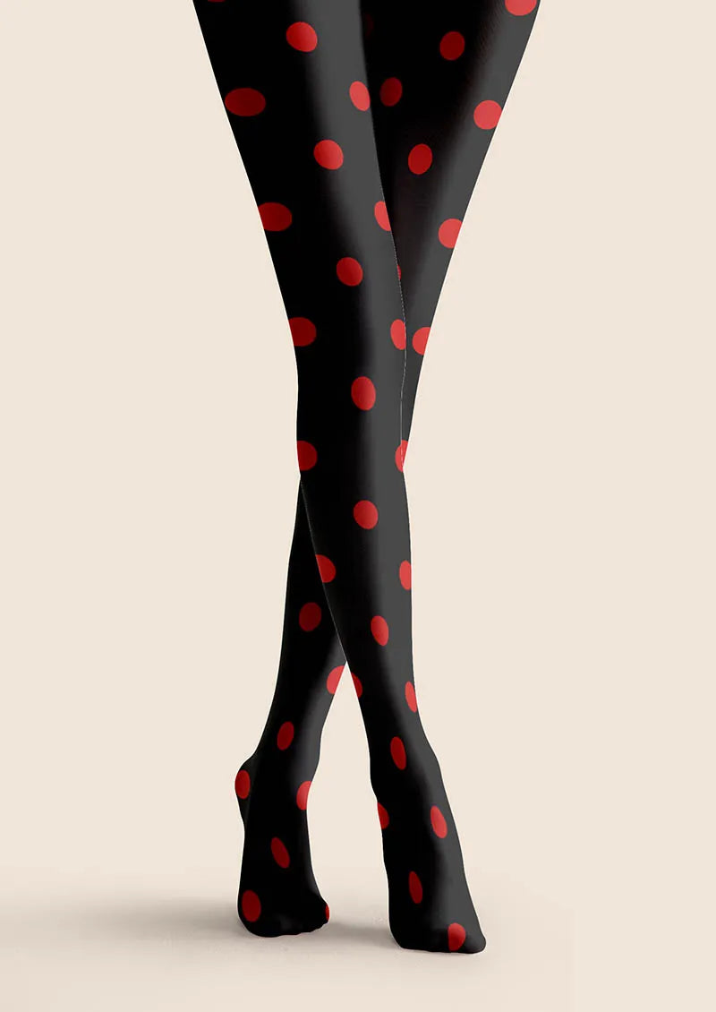 Retro Polka Red Tights Hosiery Pantyhose