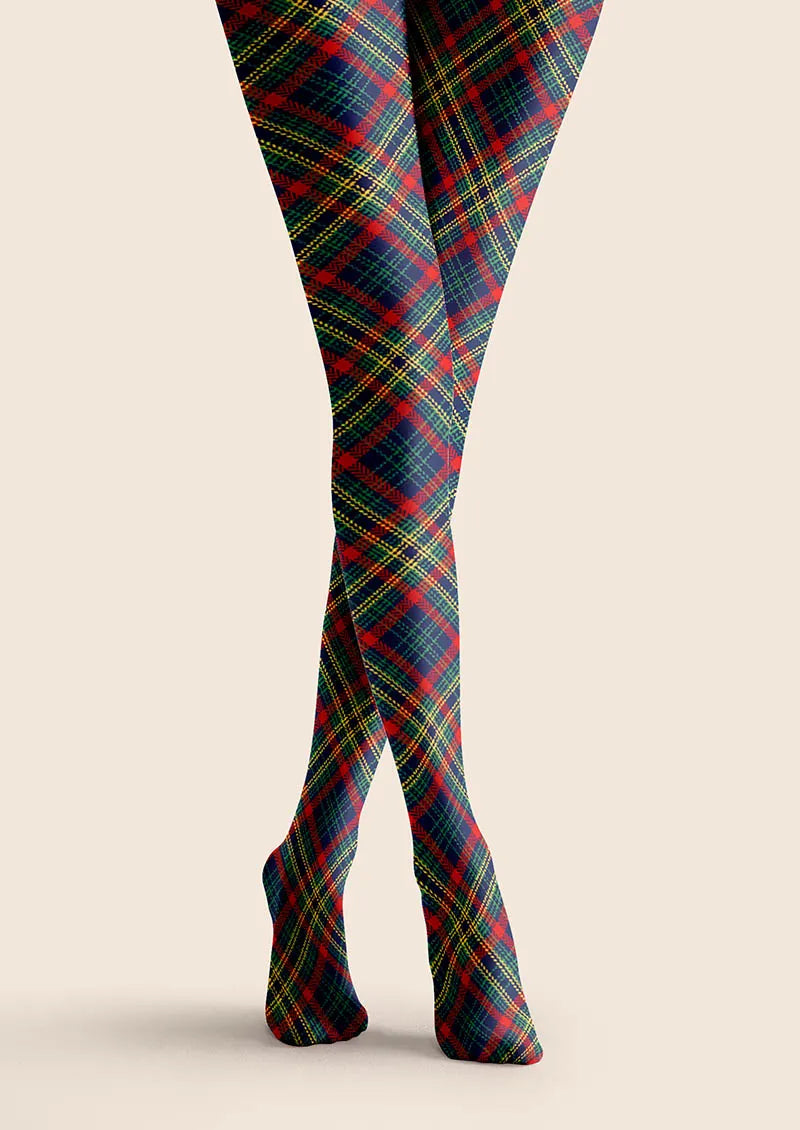 Christmas Emerald Tartan Chic Tights Hosiery Pantyhose