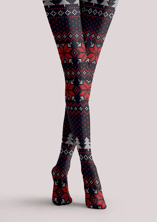 Christmas Fun Art Christmas Knitting Tights Hosiery Pantyhose