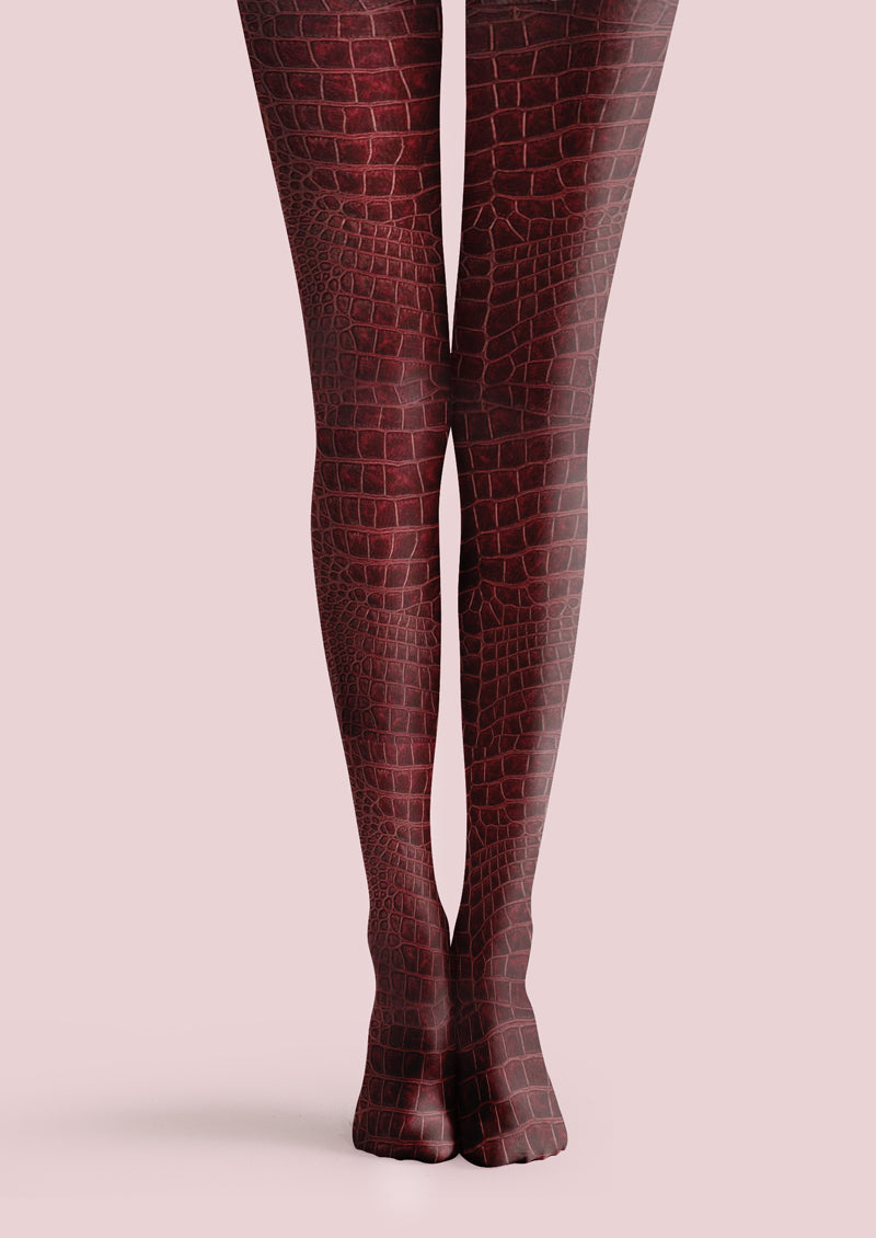 Crocodile Texture Printed Tights Hosiery Pantyhose