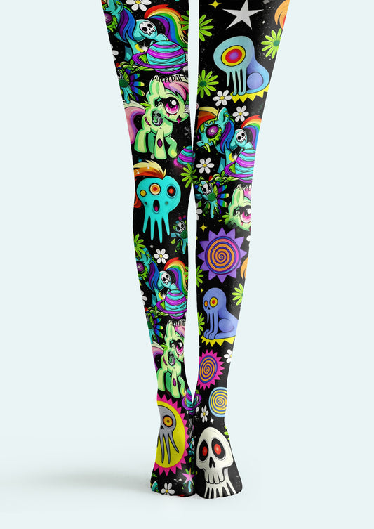Trippy Cartoon Tights Hosiery Pantyhose