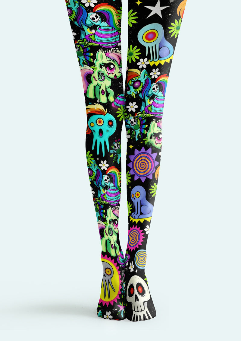 Trippy Cartoon Tights Hosiery Pantyhose