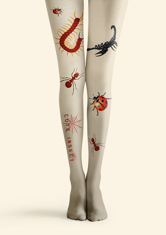 Insect Tattoo Printed Tights Hosiery Pantyhose