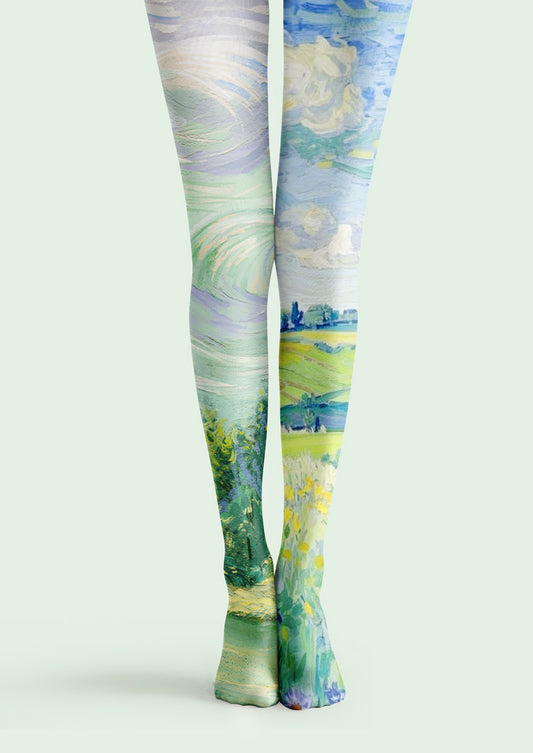 Van Gogh Landscape Oil Painting Tights Hosiery Pantyhose