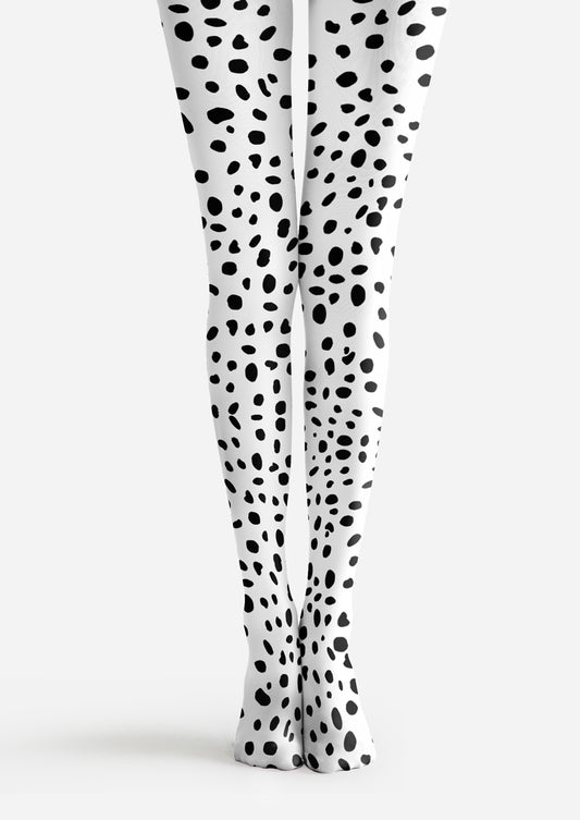 Black White Dalmatian Tights Hosiery Pantyhose