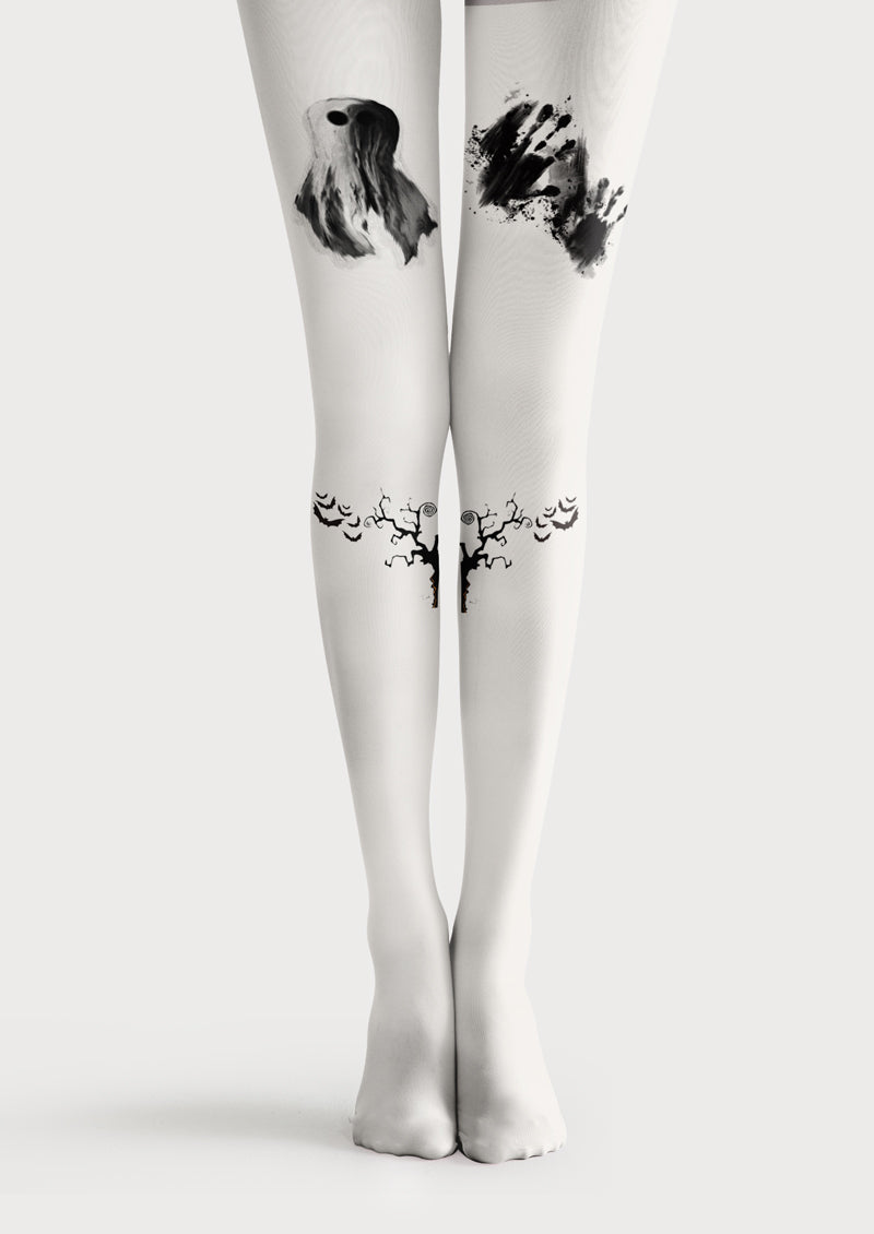 Ghost Hand Print Printed Tights Hosiery Pantyhose