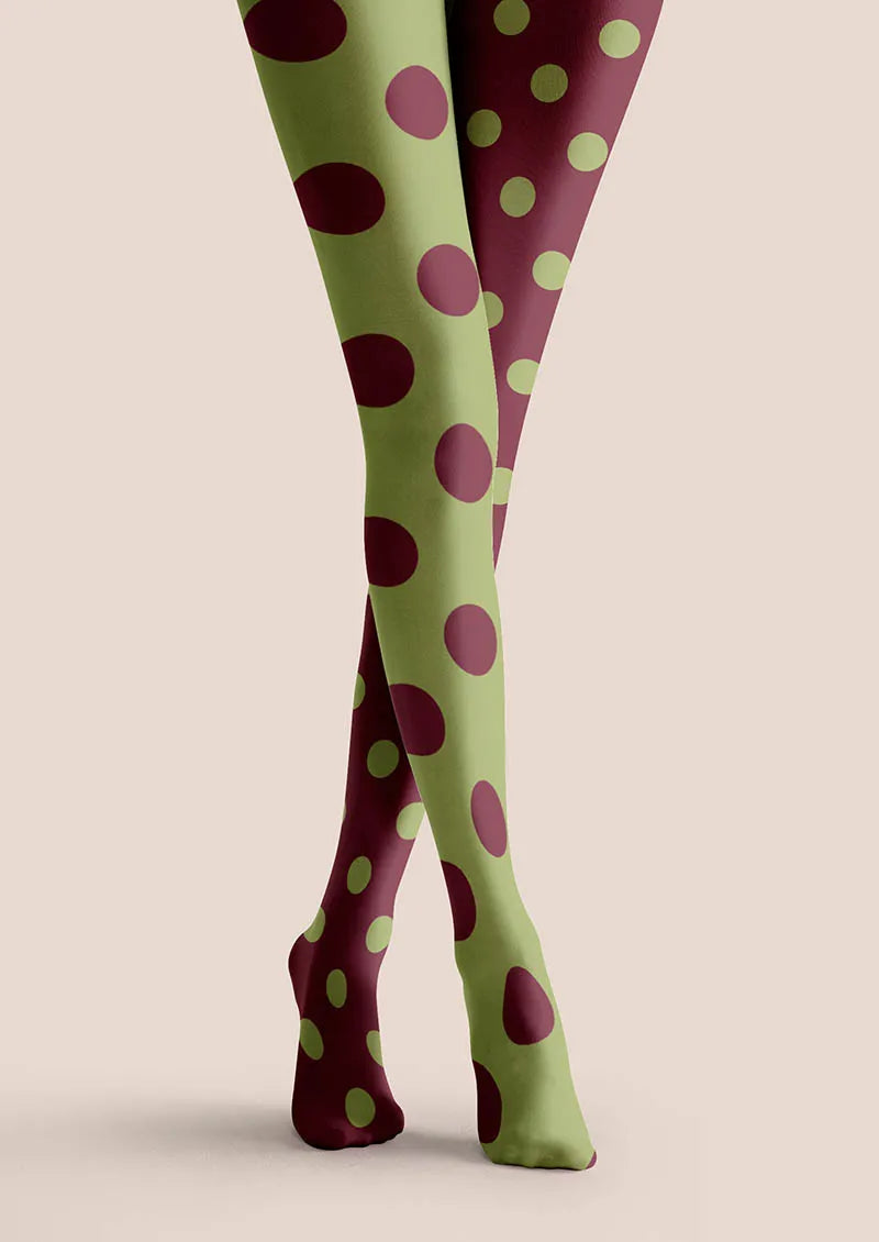 Green-Red Dots Tights Hosiery Pantyhose