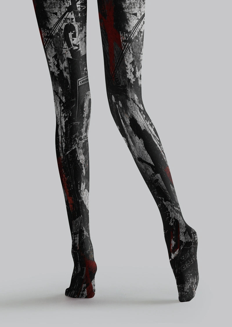 Dark Rock Silhouette Tights Hosiery Pantyhose