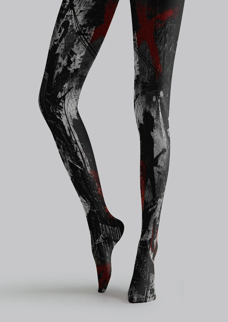 Dark Rock Silhouette Tights Hosiery Pantyhose