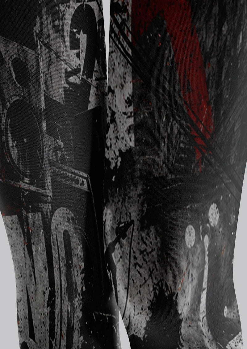 Dark Rock Silhouette Tights Hosiery Pantyhose