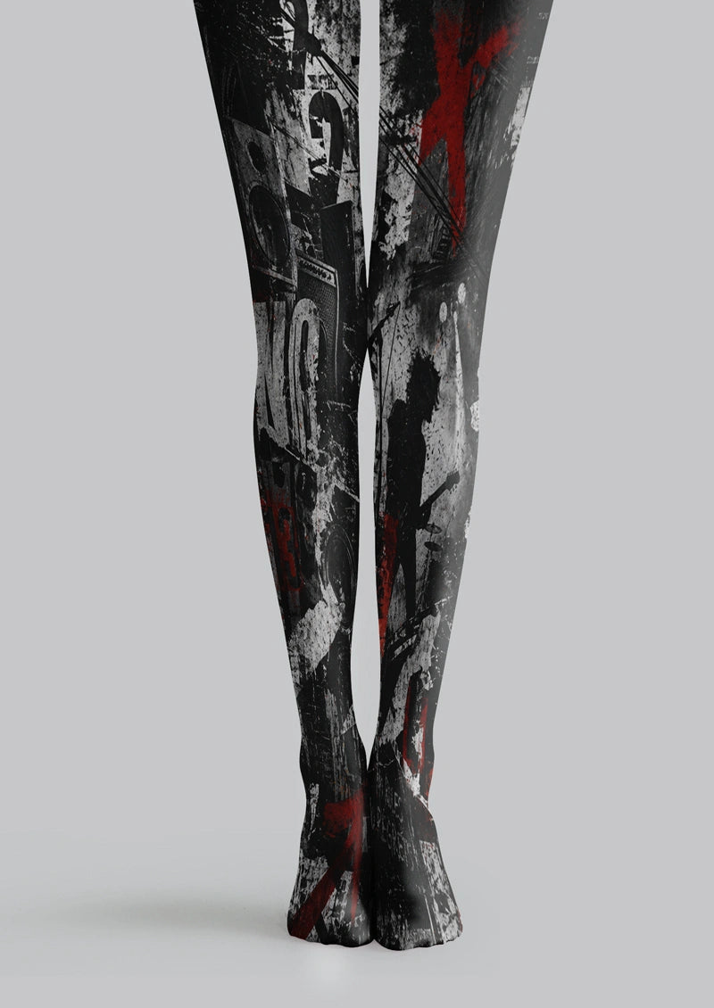 Dark Rock Silhouette Tights Hosiery Pantyhose