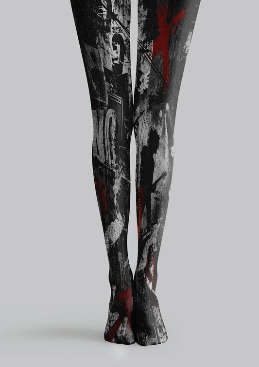 Dark Rock Silhouette Tights Hosiery Pantyhose