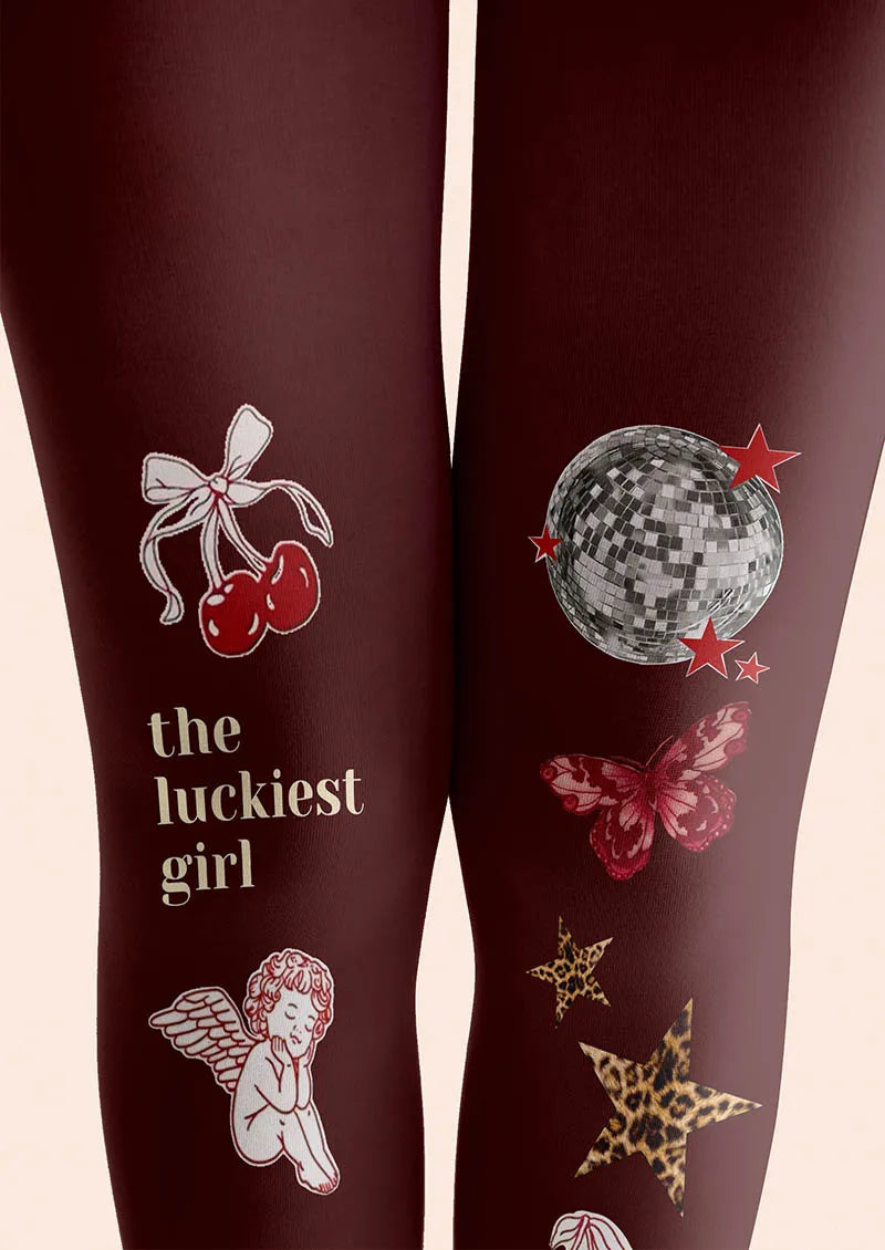 Valentine's Day Love Notes Tights Hosiery Pantyhose