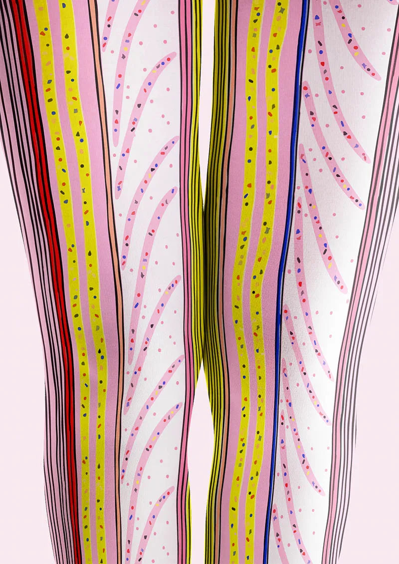 Neon Flow Lines Tights Hosiery Pantyhose