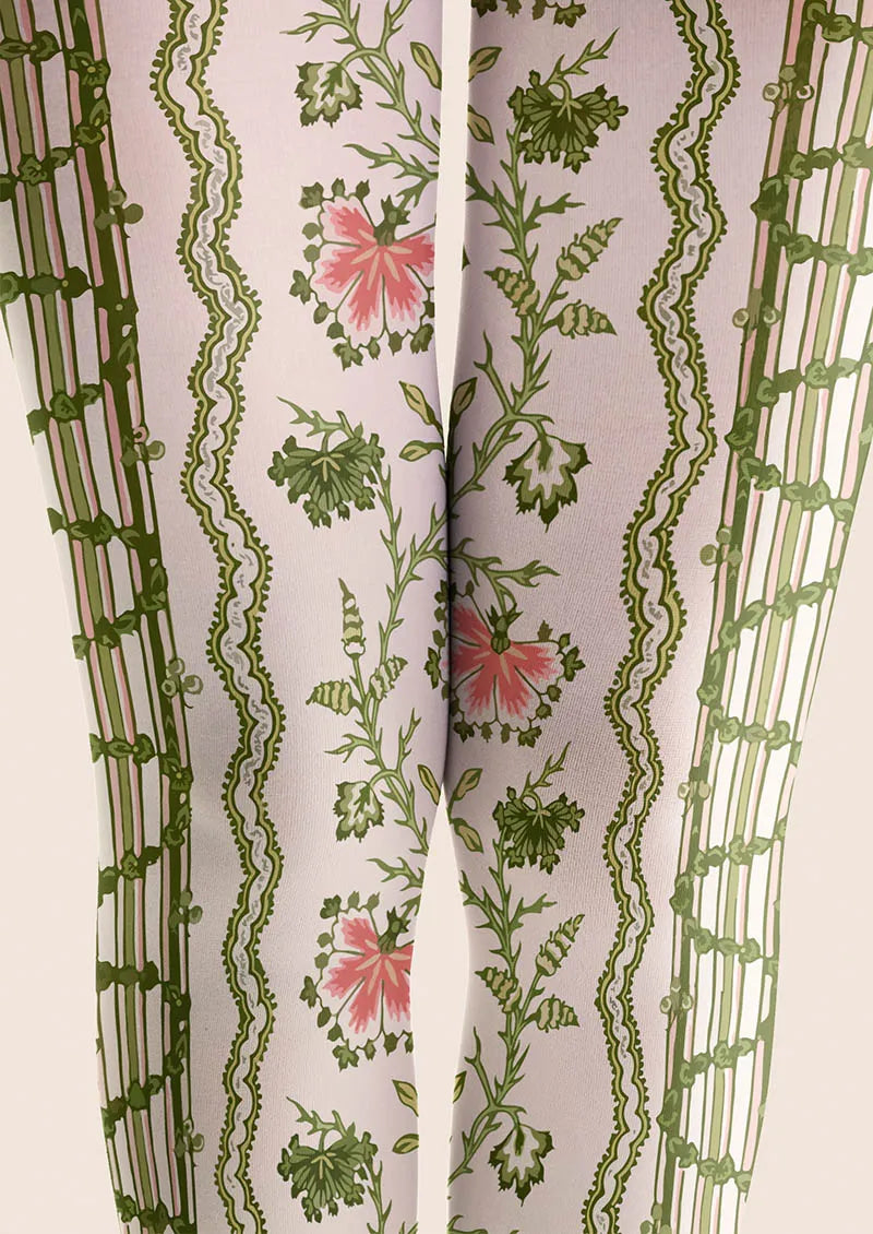 Floral pattern Vine Lines Tights Hosiery Pantyhose