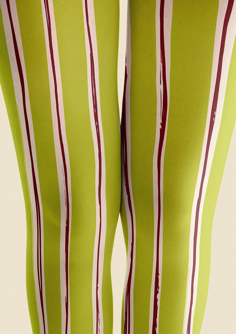 Lime Stripes Tights Hosiery Pantyhose