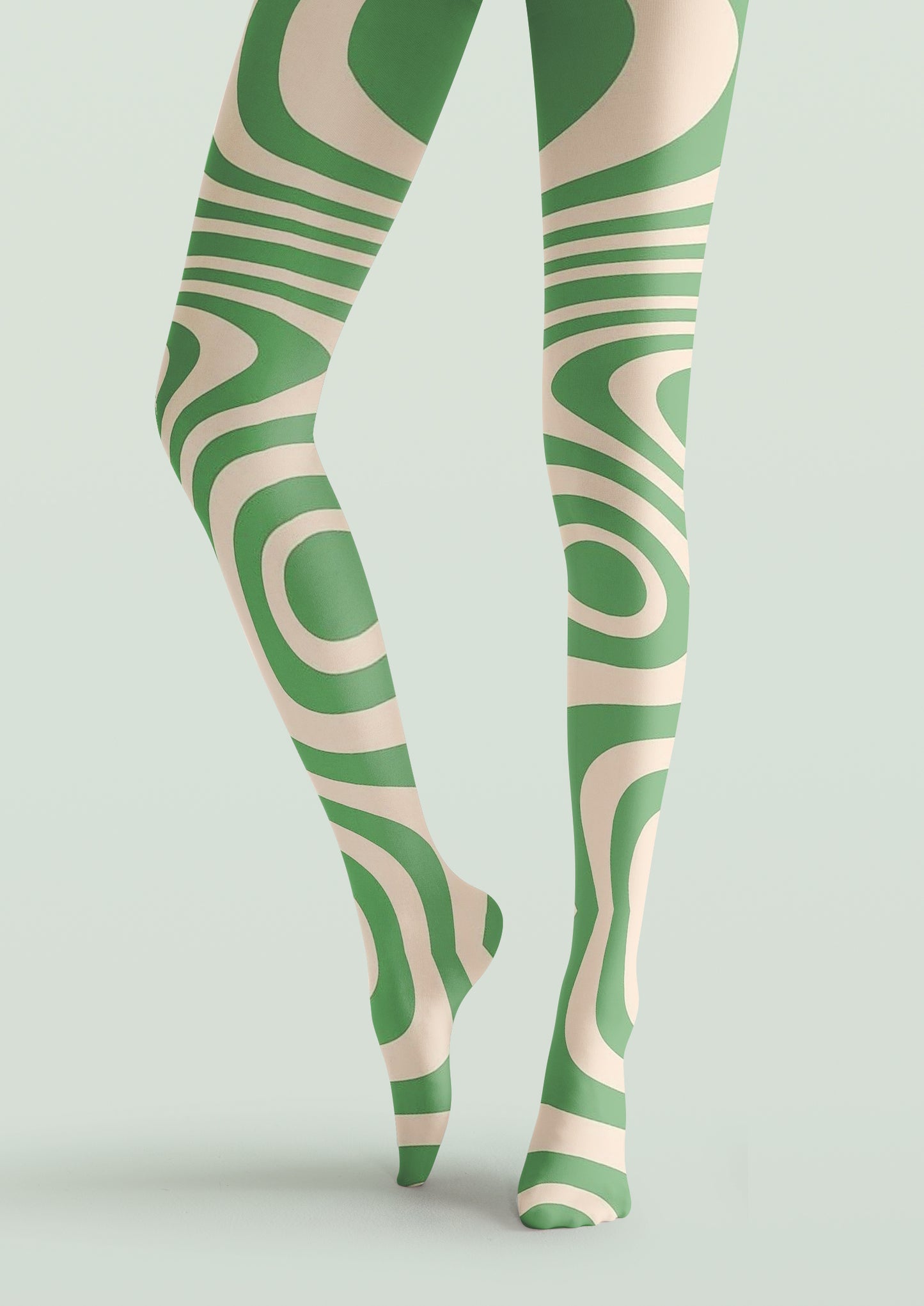 Green Swirl Printed Tights Hosiery Pantyhose