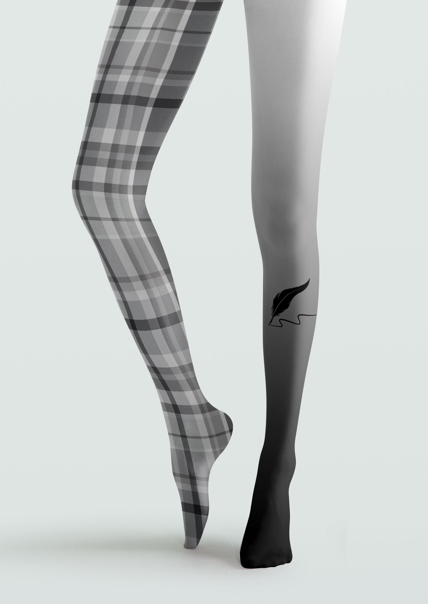 Plaid Gradient Printed Tights Hosiery Pantyhose