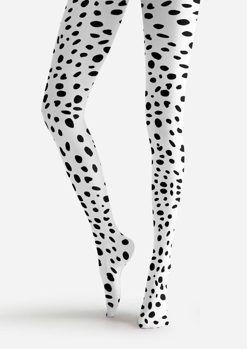 Black White Dalmatian Tights Hosiery Pantyhose