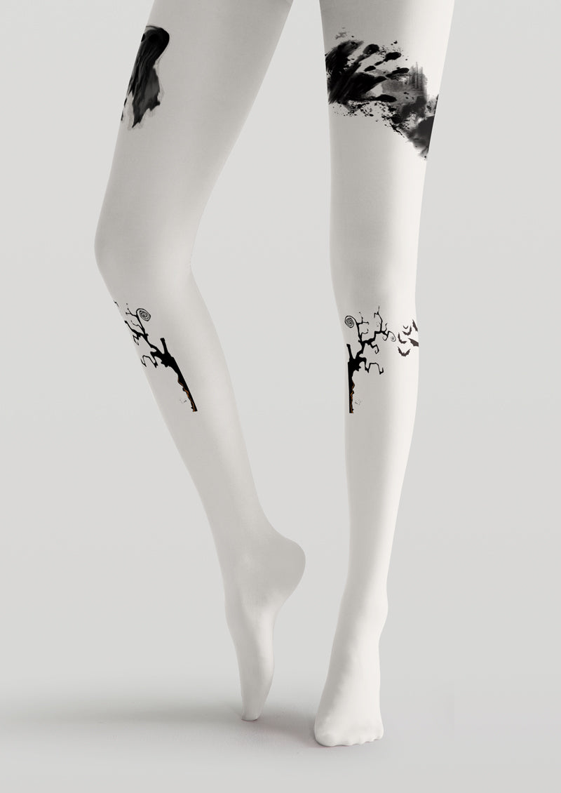 Ghost Hand Print Printed Tights Hosiery Pantyhose
