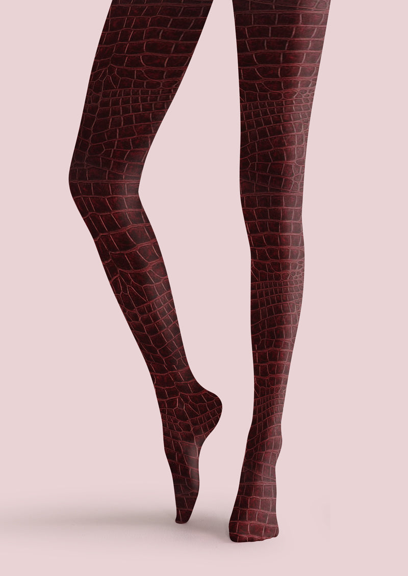 Crocodile Texture Printed Tights Hosiery Pantyhose
