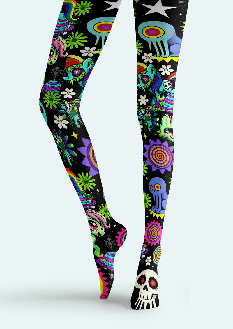 Trippy Cartoon Tights Hosiery Pantyhose