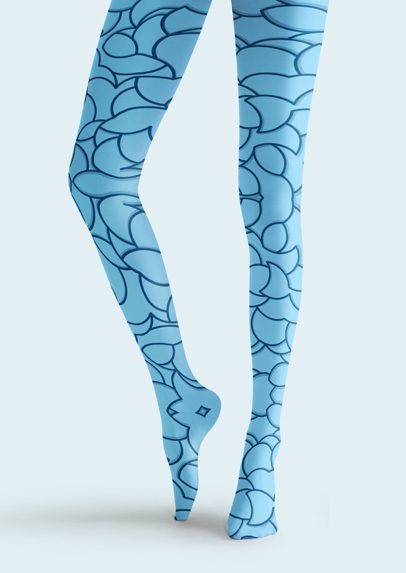 Blue Petal Geometric Tights Hosiery Pantyhose