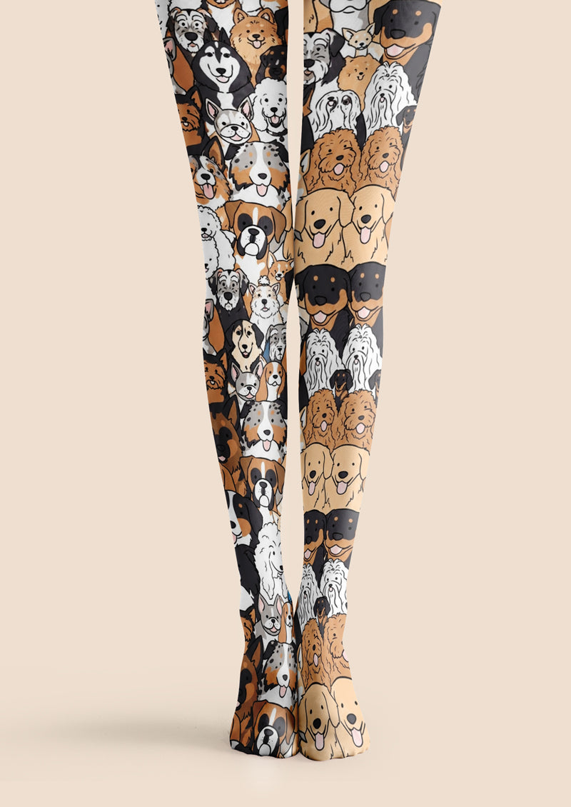 Multi‑Breed Dog Portrait Collage Tights Hosiery Pantyhose