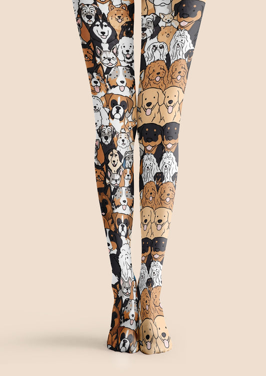 Multi‑Breed Dog Portrait Collage Tights Hosiery Pantyhose