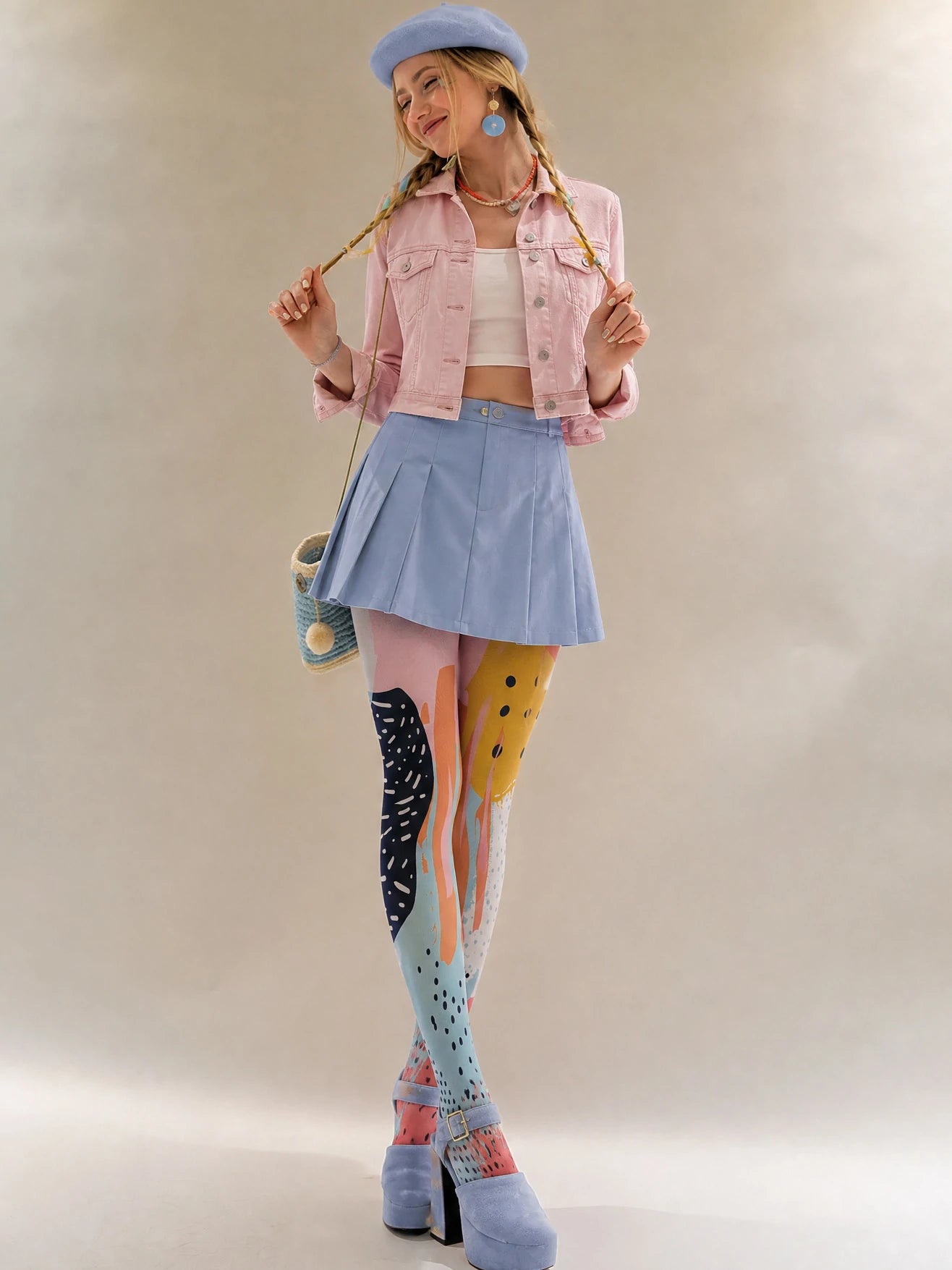 Abstract Pop Art Polka Dot Tights Hosiery Pantyhose
