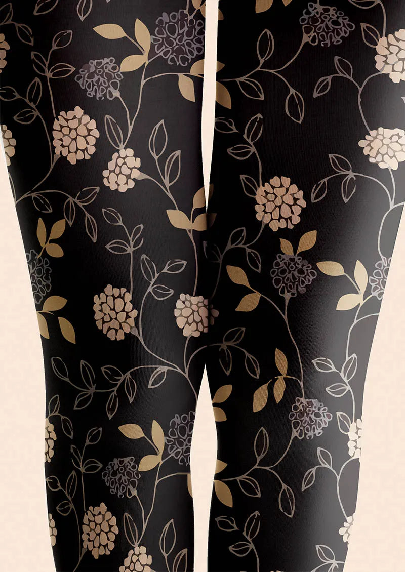 Noir Blossom Tights Hosiery Pantyhose