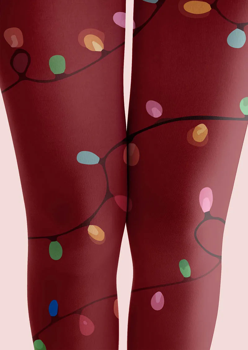 Christmas Fun Art Crimson Gift Tights Hosiery Pantyhose