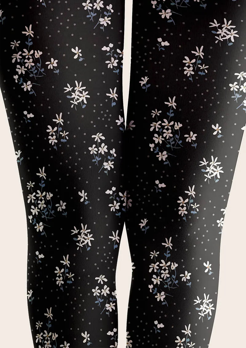 Dark Petals Tights Hosiery Pantyhose