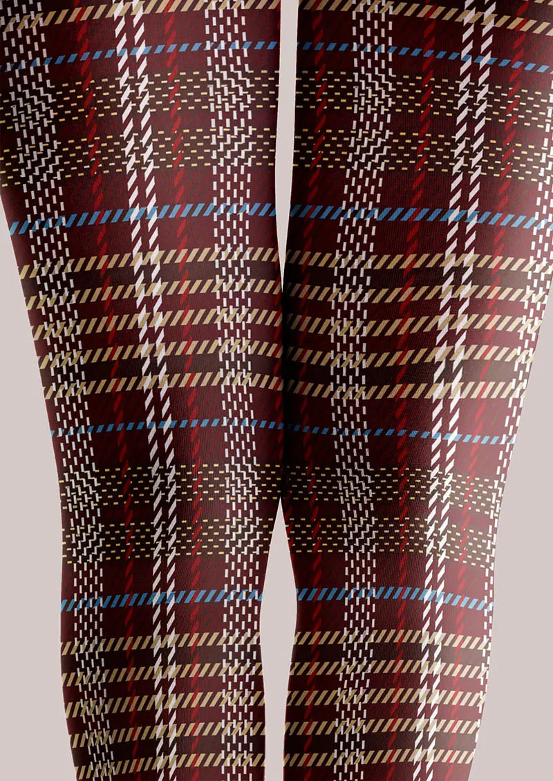 Geometric Art Classic Plaid Tights Hosiery Pantyhose