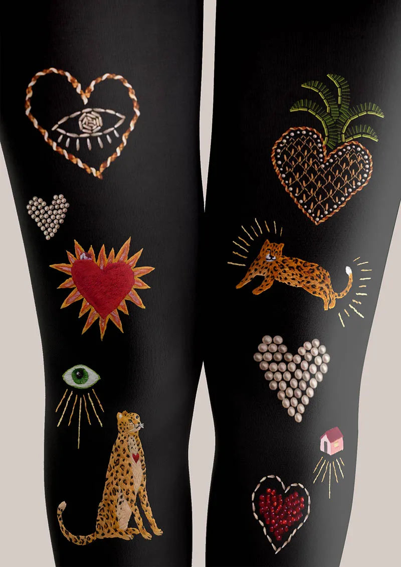 Fun Art Icon Stitch Tights Hosiery Pantyhose