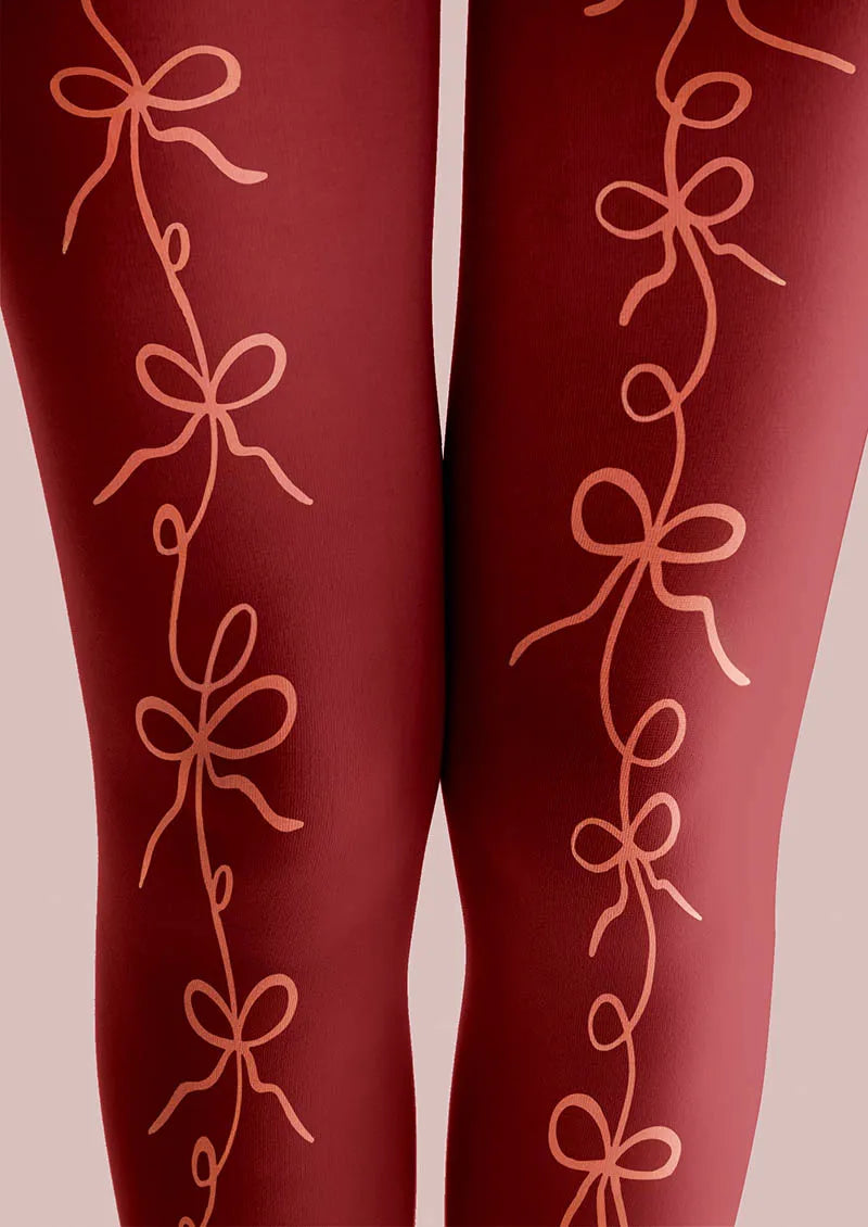 Christmas Fun Art Ribbon Wish Tights Hosiery Pantyhose