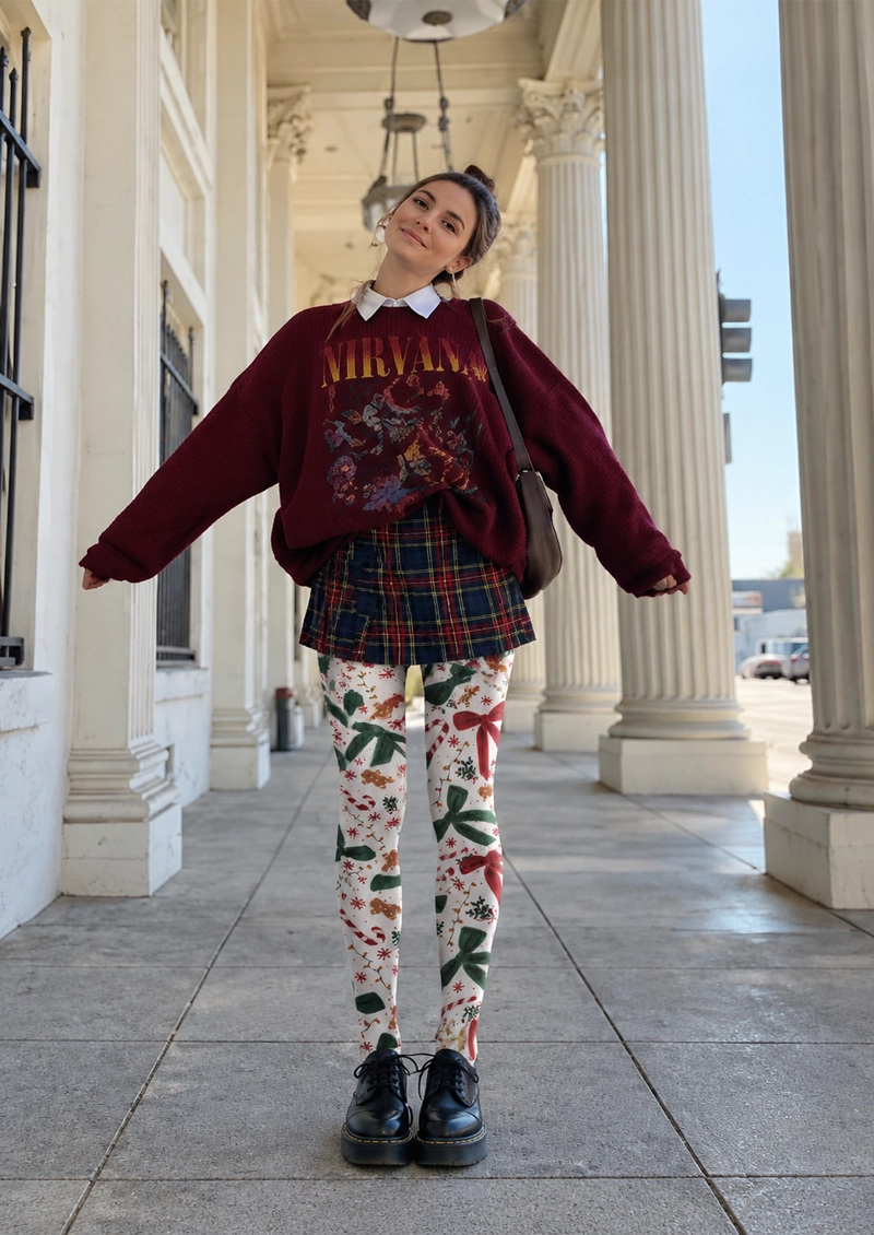 White Christmas Tights