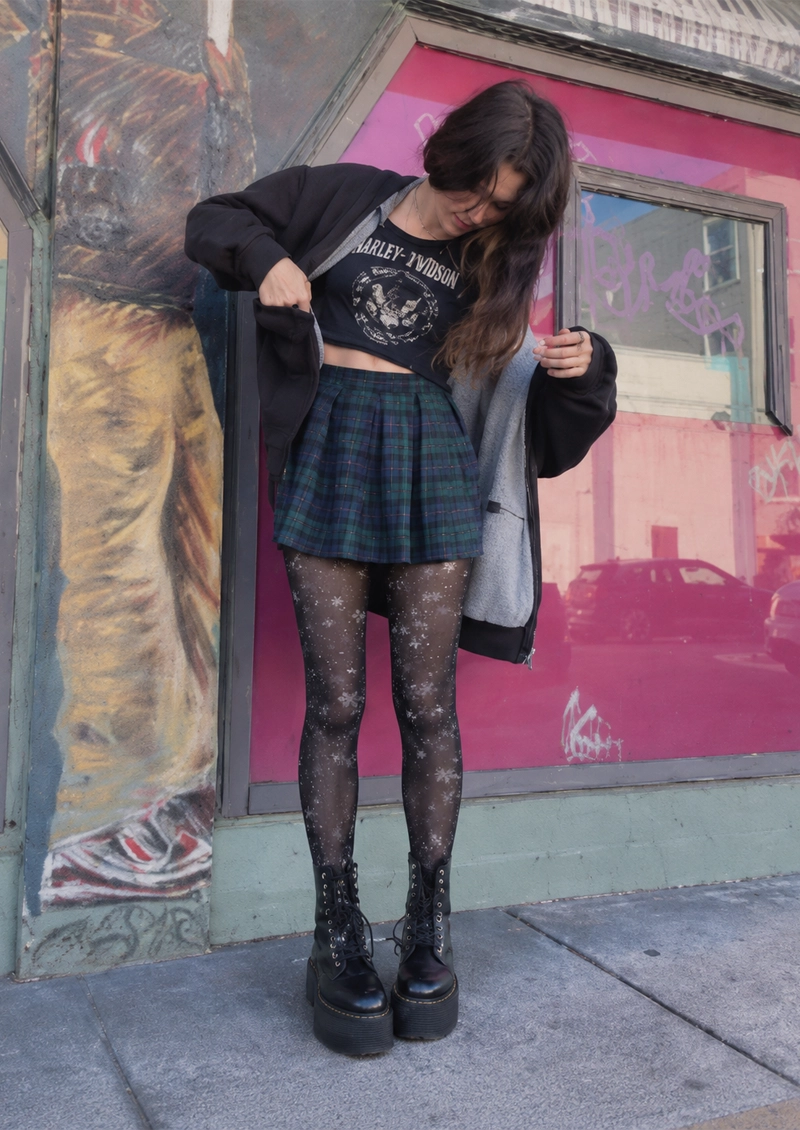 Black Snowflake Tights