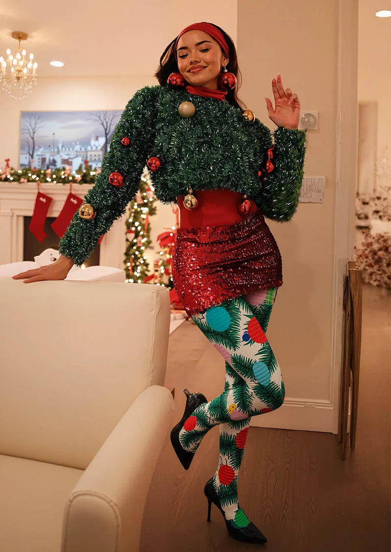 Holiday Fun Art Print Tights Personalized Tights/Tights [Twinkle Tree]