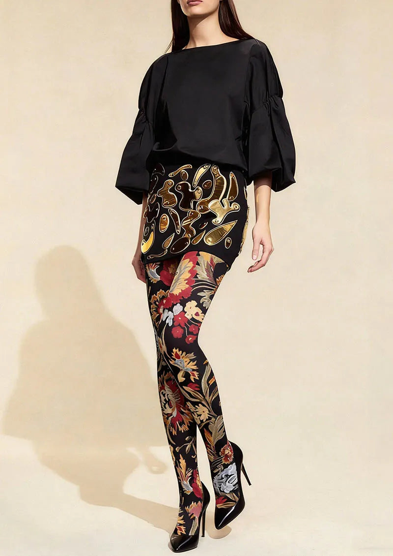 Floral pattern Vintage Garden Tights Hosiery Pantyhose
