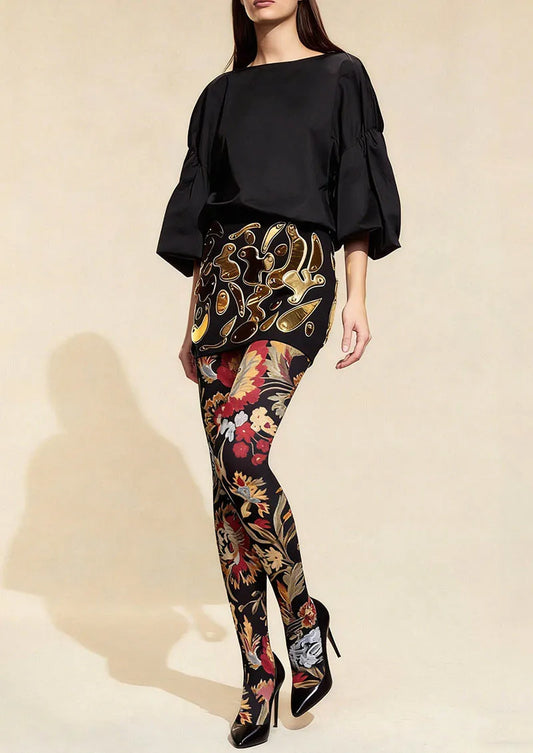 Floral pattern Vintage Garden Tights Hosiery Pantyhose