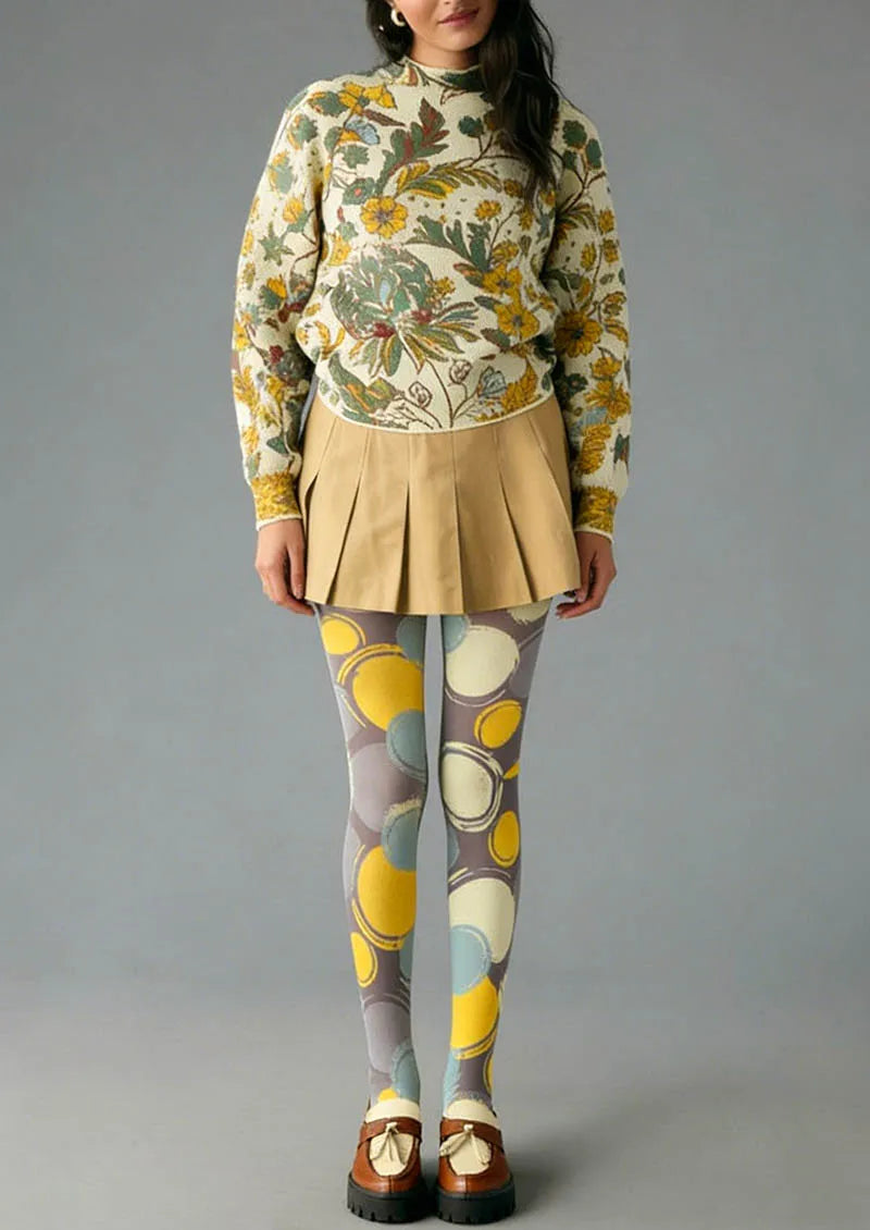 Retro Circles Tights Hosiery Pantyhose