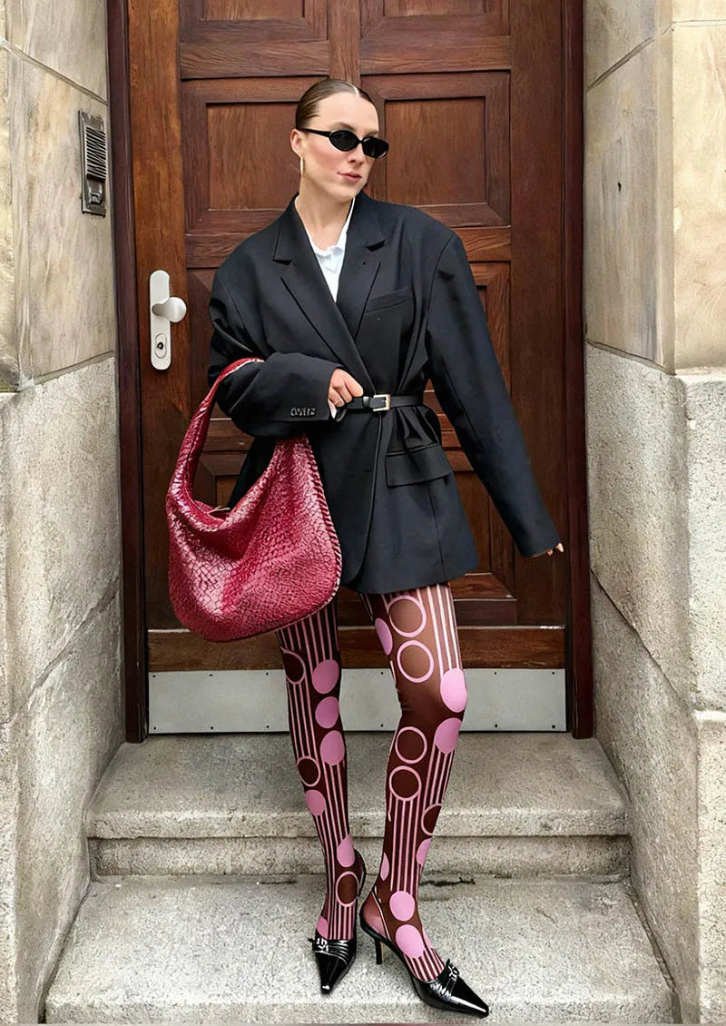Pop Art Berry Dots Tights Hosiery Pantyhose